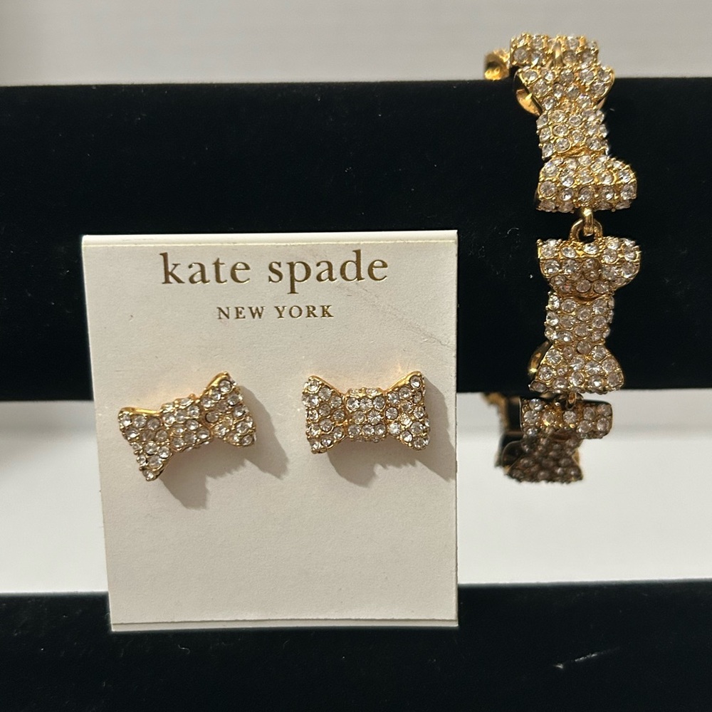 Kate Spade Bow Earrings & Bracelet NWT